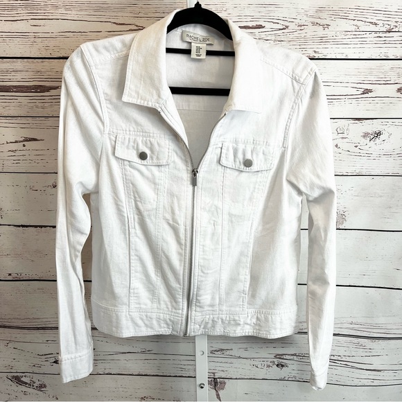 Rachel Zoe Classic White Linen Jacket Medium NWOT - Picture 1 of 9